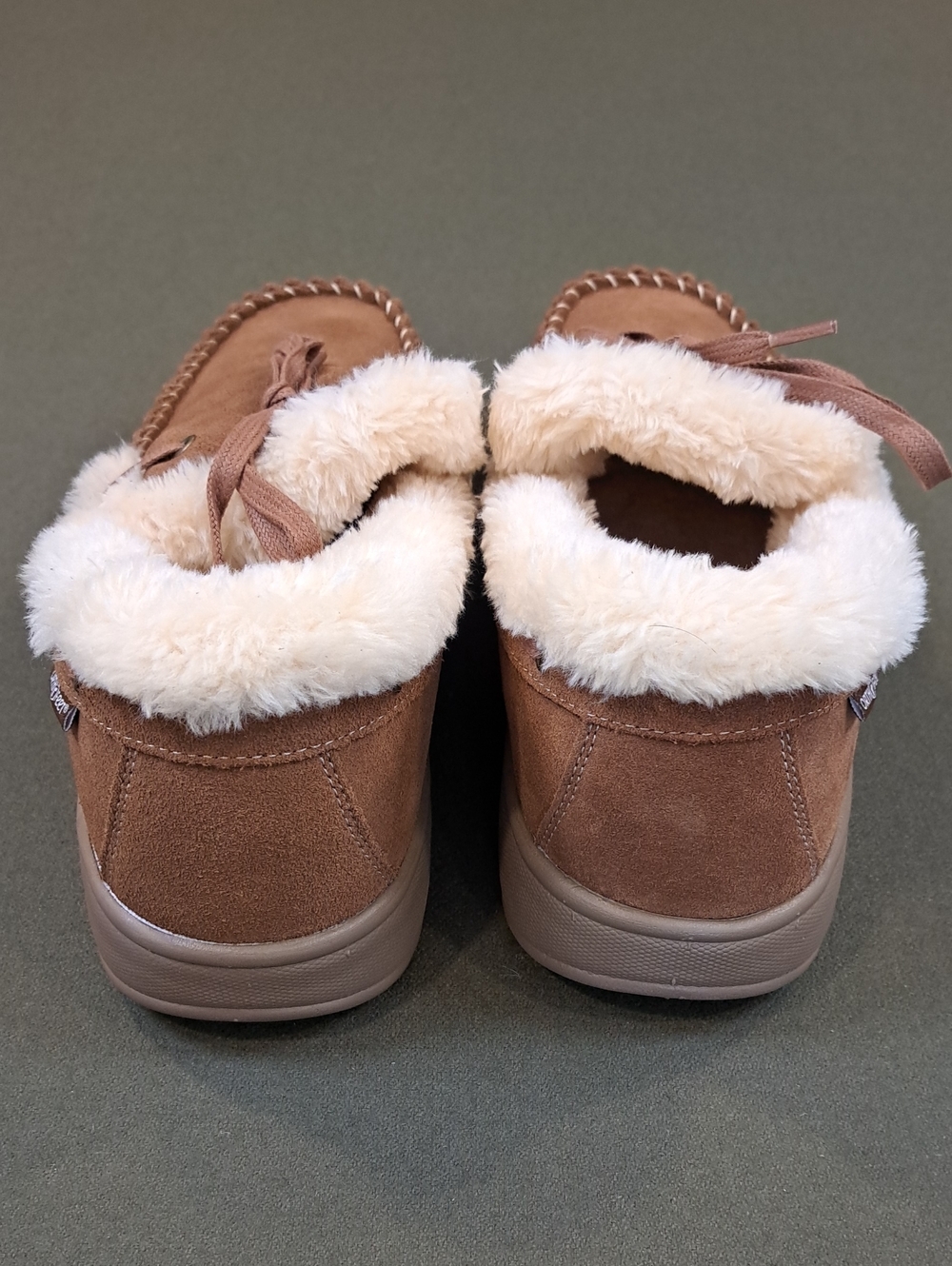Orthofeet Tuscany Moccasin Slippers - Color: Brown - Size: Men 10.5 Wide (2E) - Picture 6 of 12